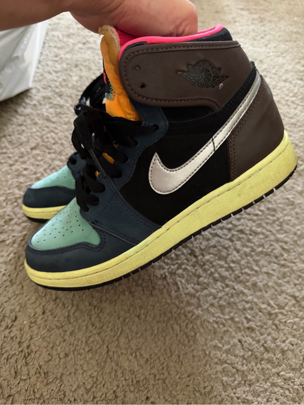 Nike Kids Sneakers Teal Navy Pink Orange